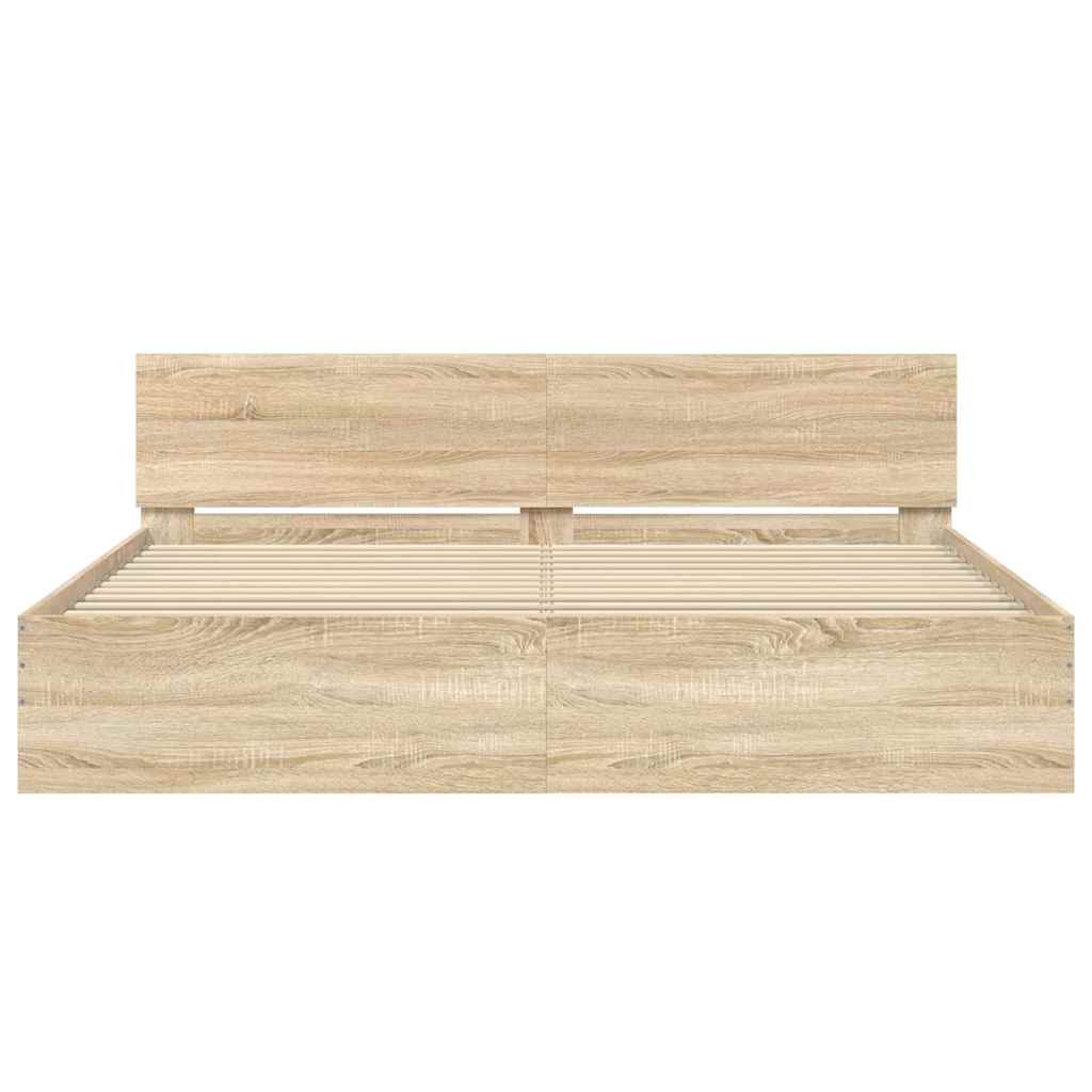 vidaXL Πλαίσιο Κρεβατιού με Κεφαλάρι Sonoma Δρυς 180x200 εκ.