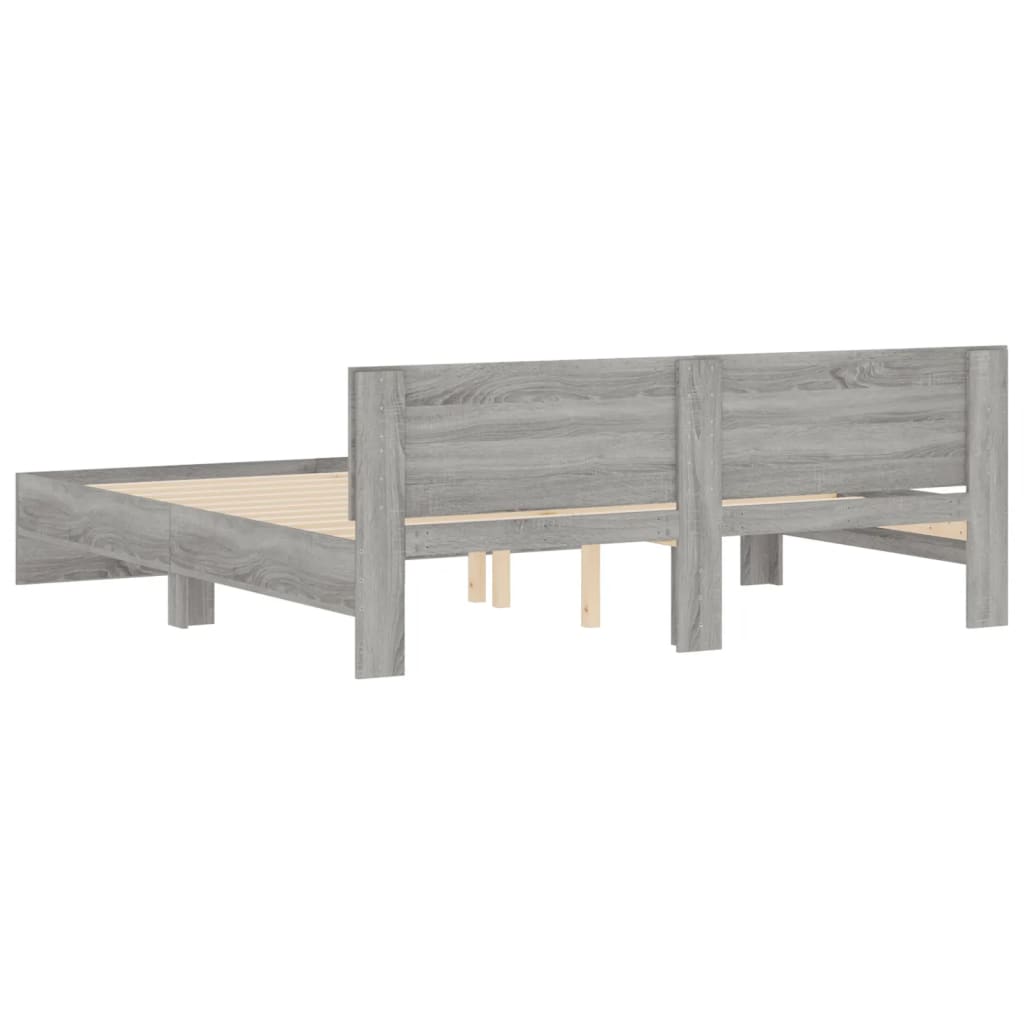 vidaXL Πλαίσιο Κρεβατιού με Κεφαλάρι Γκρι Sonoma 180x200 εκ.