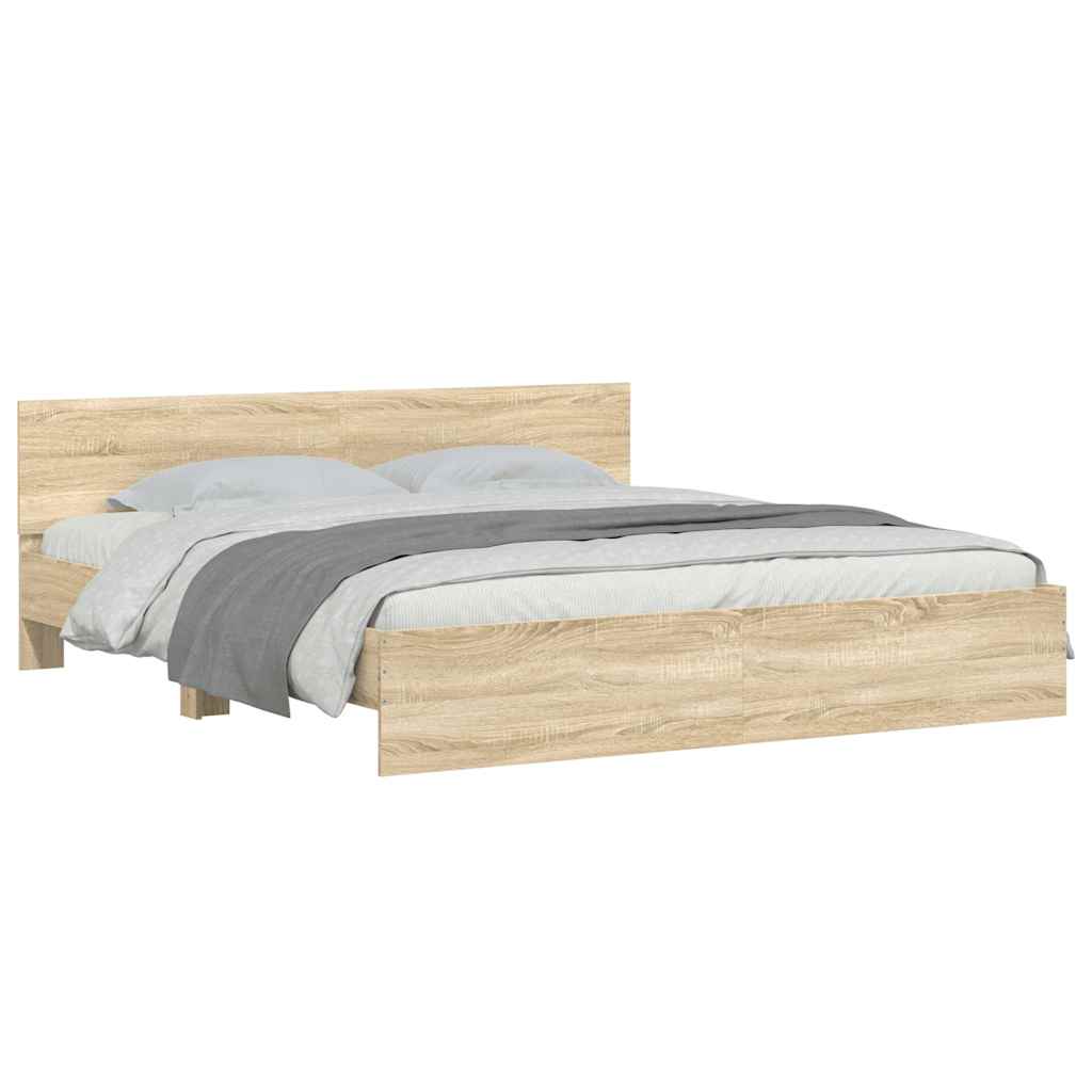 vidaXL Πλαίσιο Κρεβατιού με Κεφαλάρι Sonoma Δρυς 160 x 200 εκ.