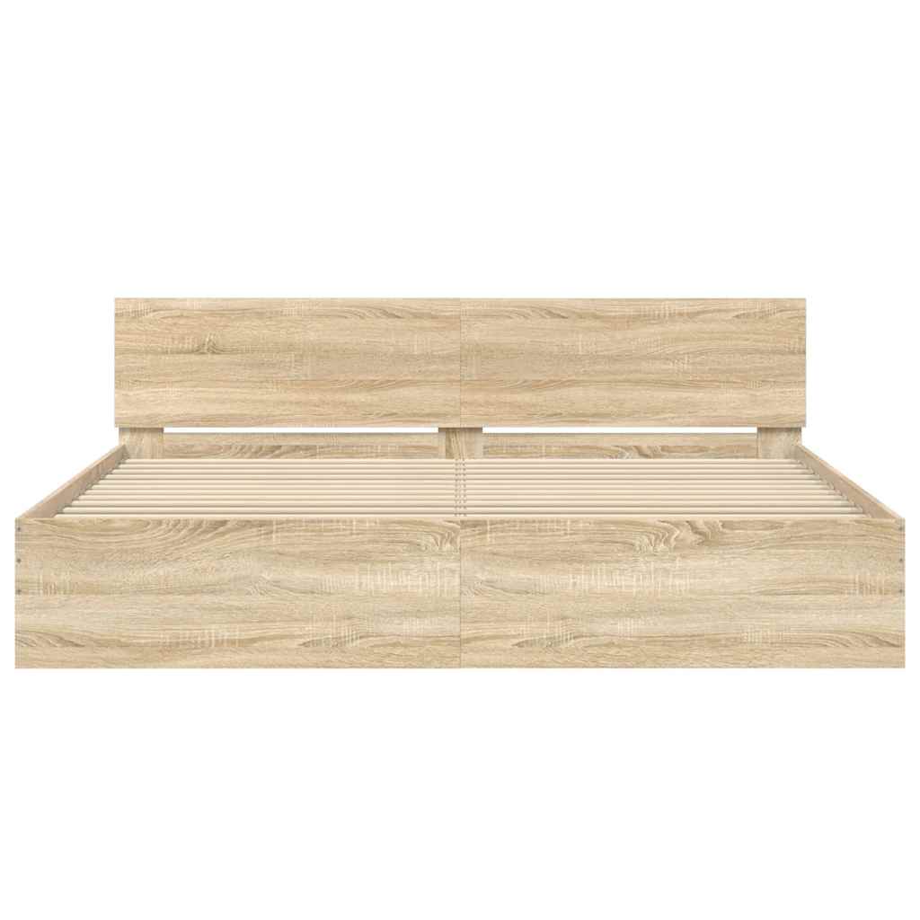 vidaXL Πλαίσιο Κρεβατιού με Κεφαλάρι Sonoma Δρυς 160 x 200 εκ.