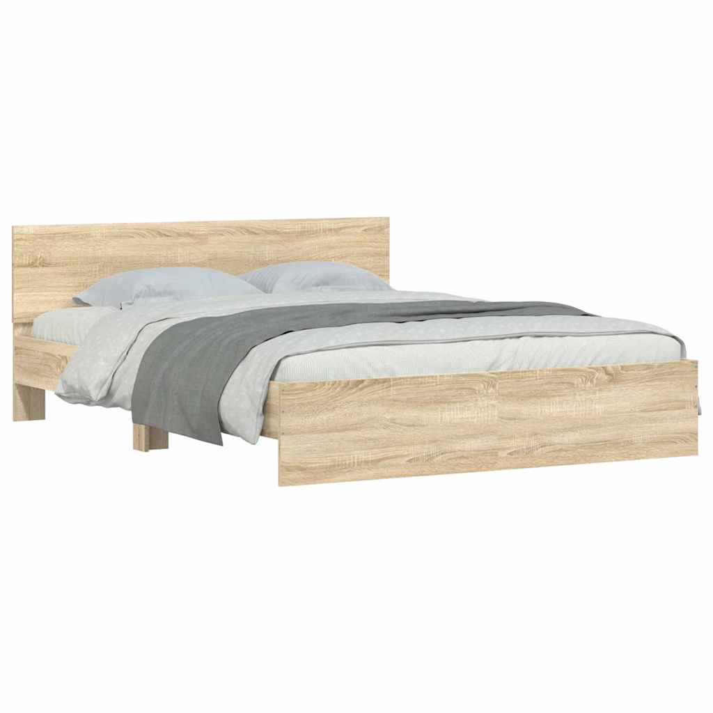 vidaXL Πλαίσιο Κρεβατιού με Κεφαλάρι Sonoma Δρυς 150x200 εκ.