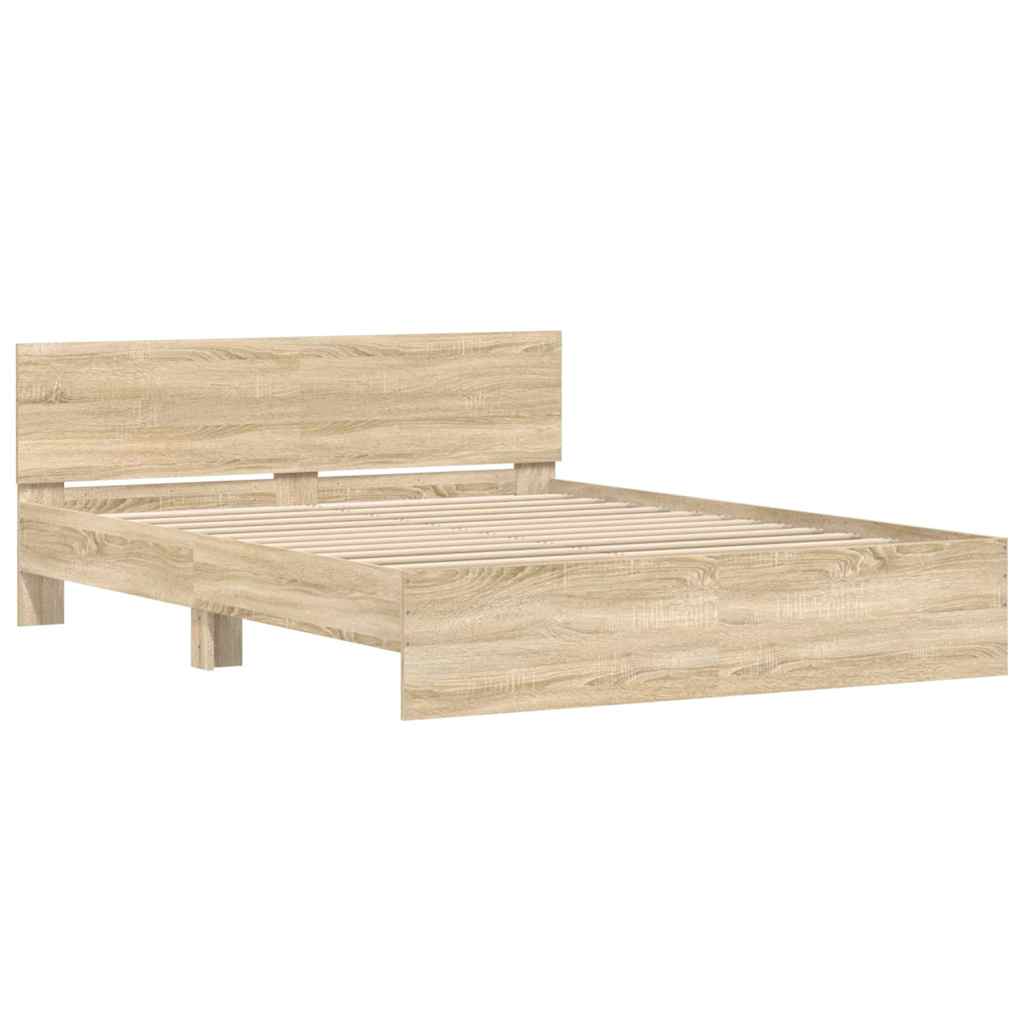 vidaXL Πλαίσιο Κρεβατιού με Κεφαλάρι Sonoma Δρυς 150x200 εκ.