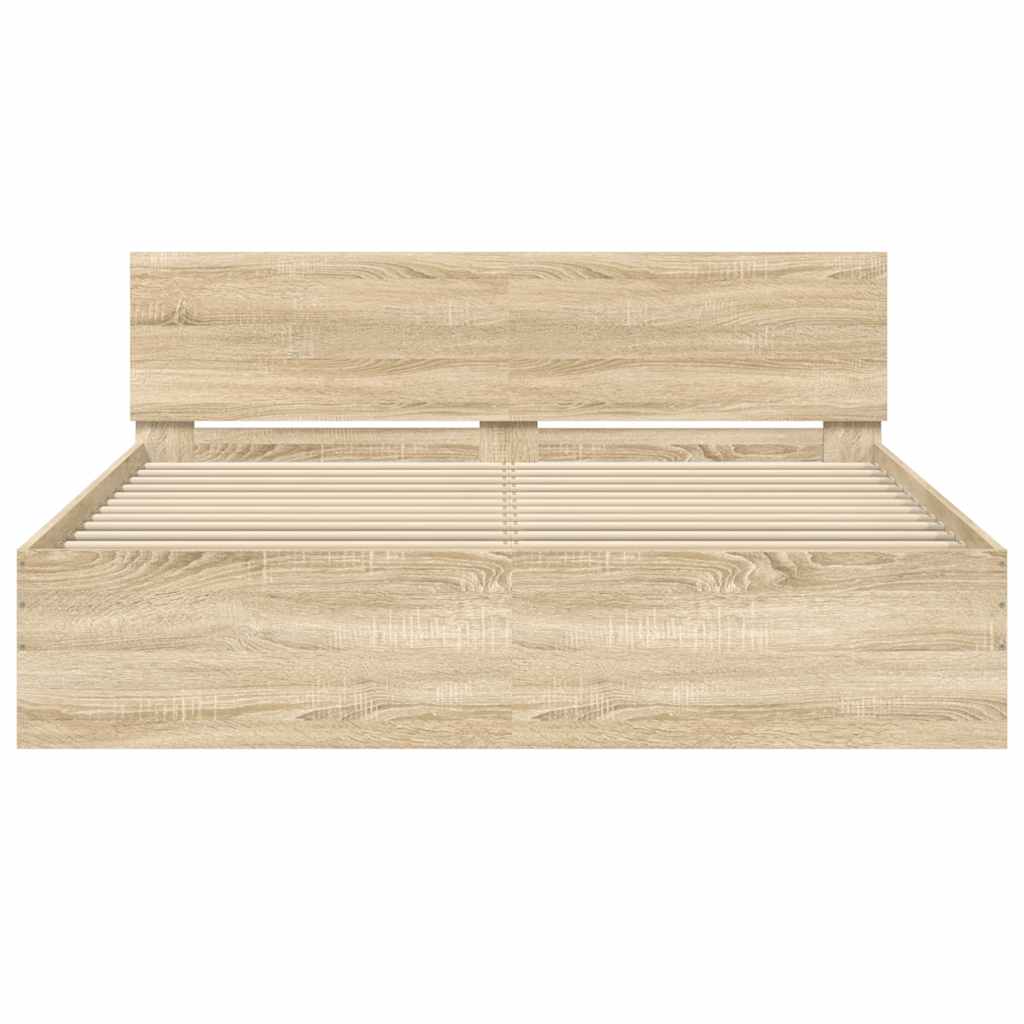 vidaXL Πλαίσιο Κρεβατιού με Κεφαλάρι Sonoma Δρυς 150x200 εκ.