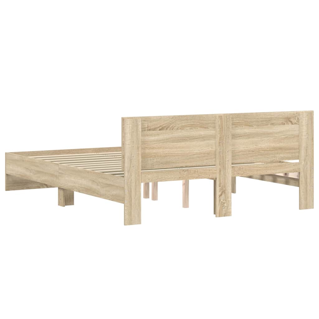 vidaXL Πλαίσιο Κρεβατιού με Κεφαλάρι Sonoma Δρυς 150x200 εκ.