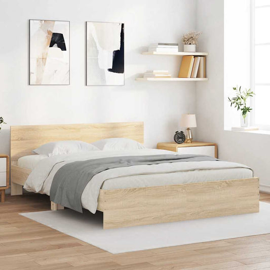 vidaXL Πλαίσιο Κρεβατιού με Κεφαλάρι Sonoma Δρυς 140x200 εκ.