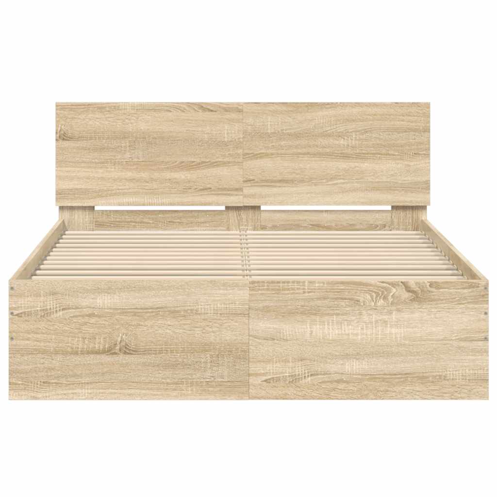 vidaXL Πλαίσιο Κρεβατιού με Κεφαλάρι Sonoma δρυς 120x200 εκ.