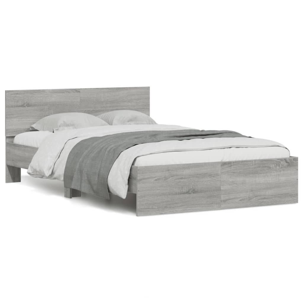 vidaXL Πλαίσιο Κρεβατιού με Κεφαλάρι Γκρι Sonoma 120x200 εκ.