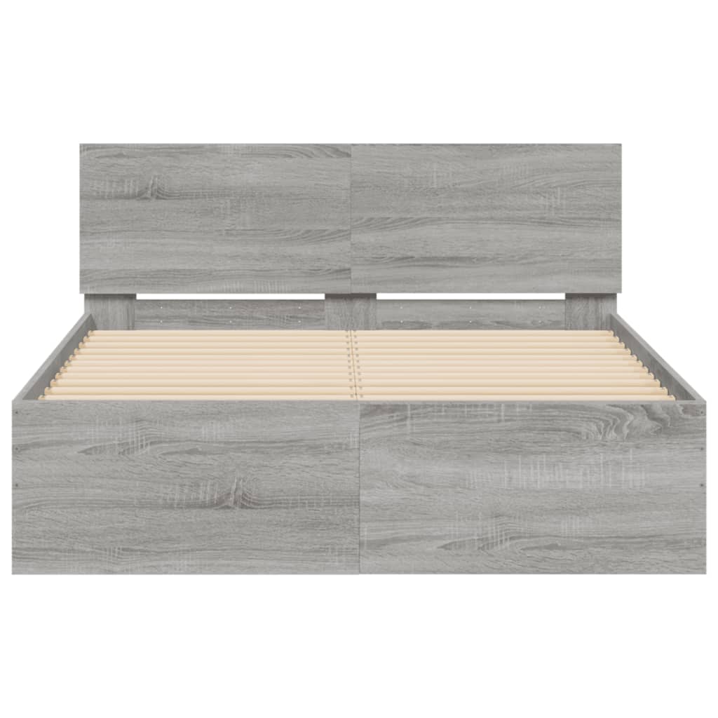 vidaXL Πλαίσιο Κρεβατιού με Κεφαλάρι Γκρι Sonoma 120x200 εκ.