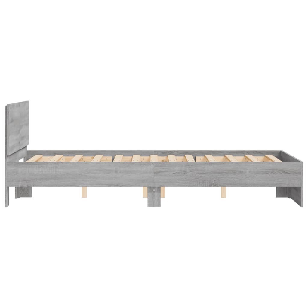 vidaXL Πλαίσιο Κρεβατιού με Κεφαλάρι Γκρι Sonoma 120x200 εκ.