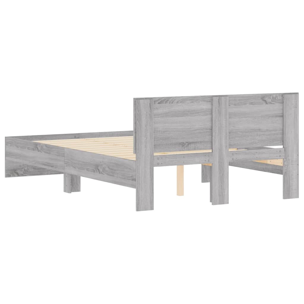 vidaXL Πλαίσιο Κρεβατιού με Κεφαλάρι Γκρι Sonoma 120x200 εκ.