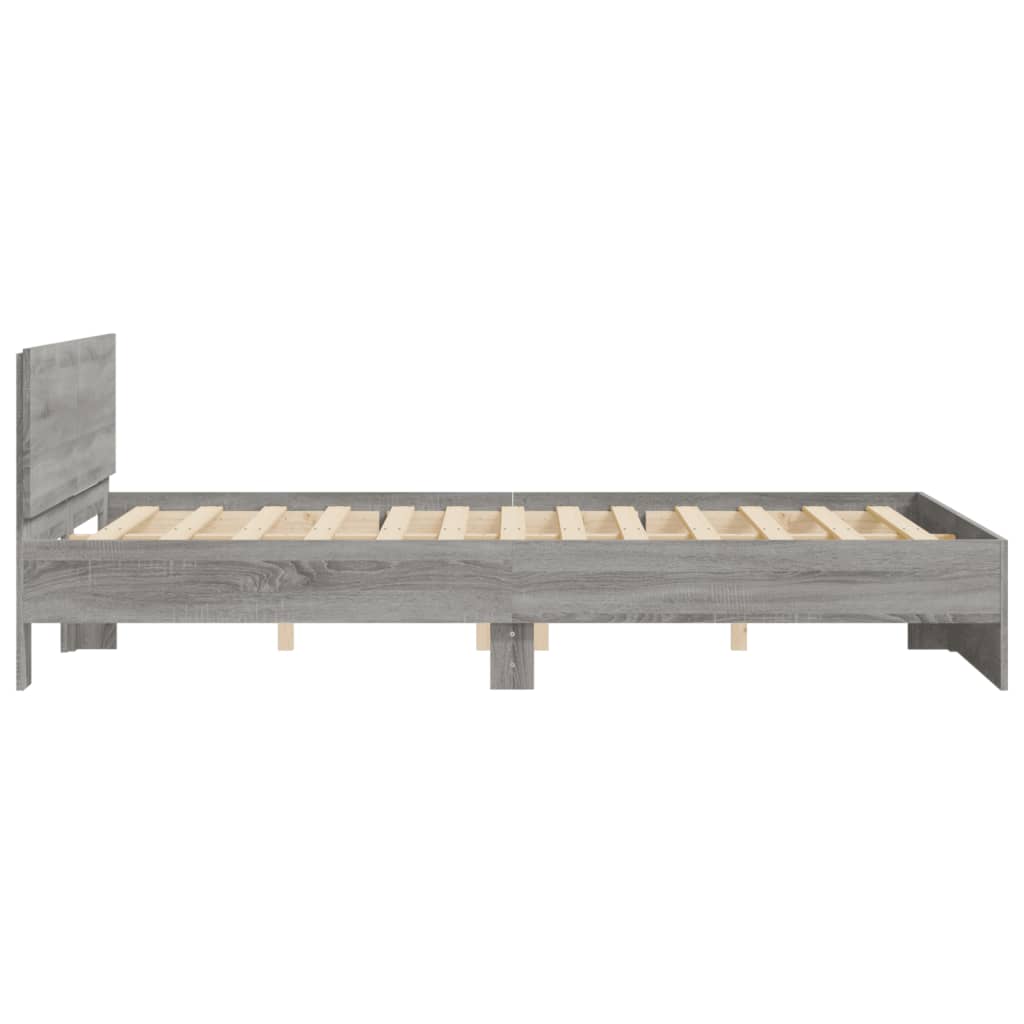 vidaXL Πλαίσιο Κρεβατιού με Κεφαλάρι Γκρι Sonoma 140x190 εκ.