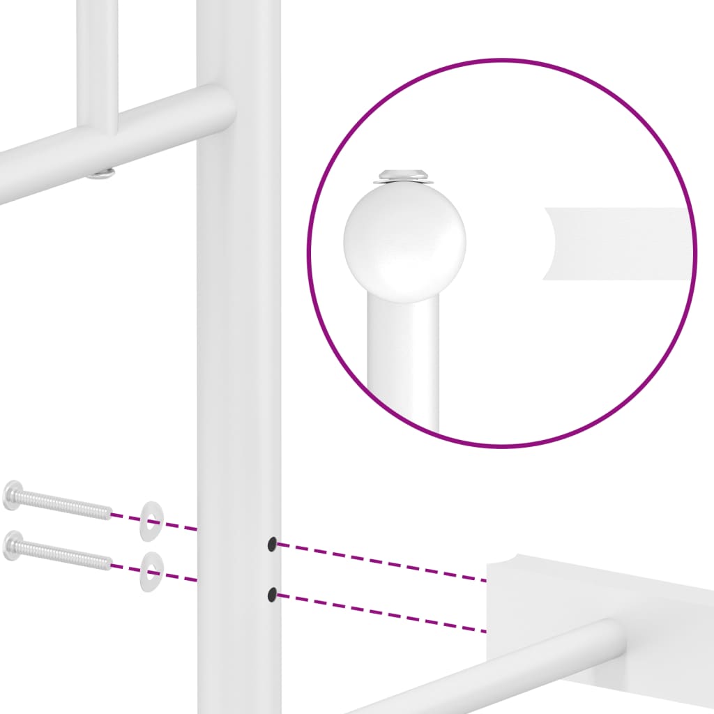 vidaXL Πλαίσιο Κρεβατιού με Κεφαλάρι Λευκό 80 x 200 εκ. Μεταλλικό