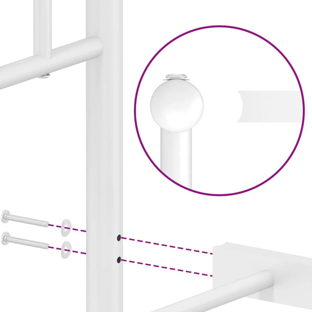 vidaXL Πλαίσιο Κρεβατιού με Κεφαλάρι Λευκό 120 x 200εκ. Μέταλλο