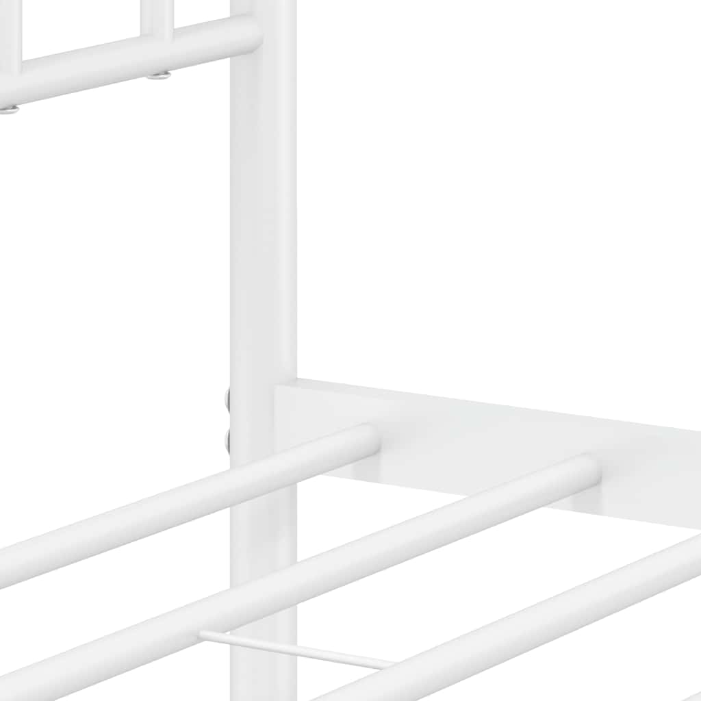 vidaXL Πλαίσιο Κρεβατιού με Κεφαλάρι Λευκό 150 x 200 εκ. Μεταλλικό