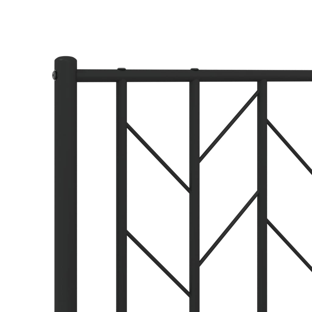 vidaXL Πλαίσιο Κρεβατιού με Κεφαλάρι&Ποδαρικό Μαύρο 100x190εκ. Μέταλλο