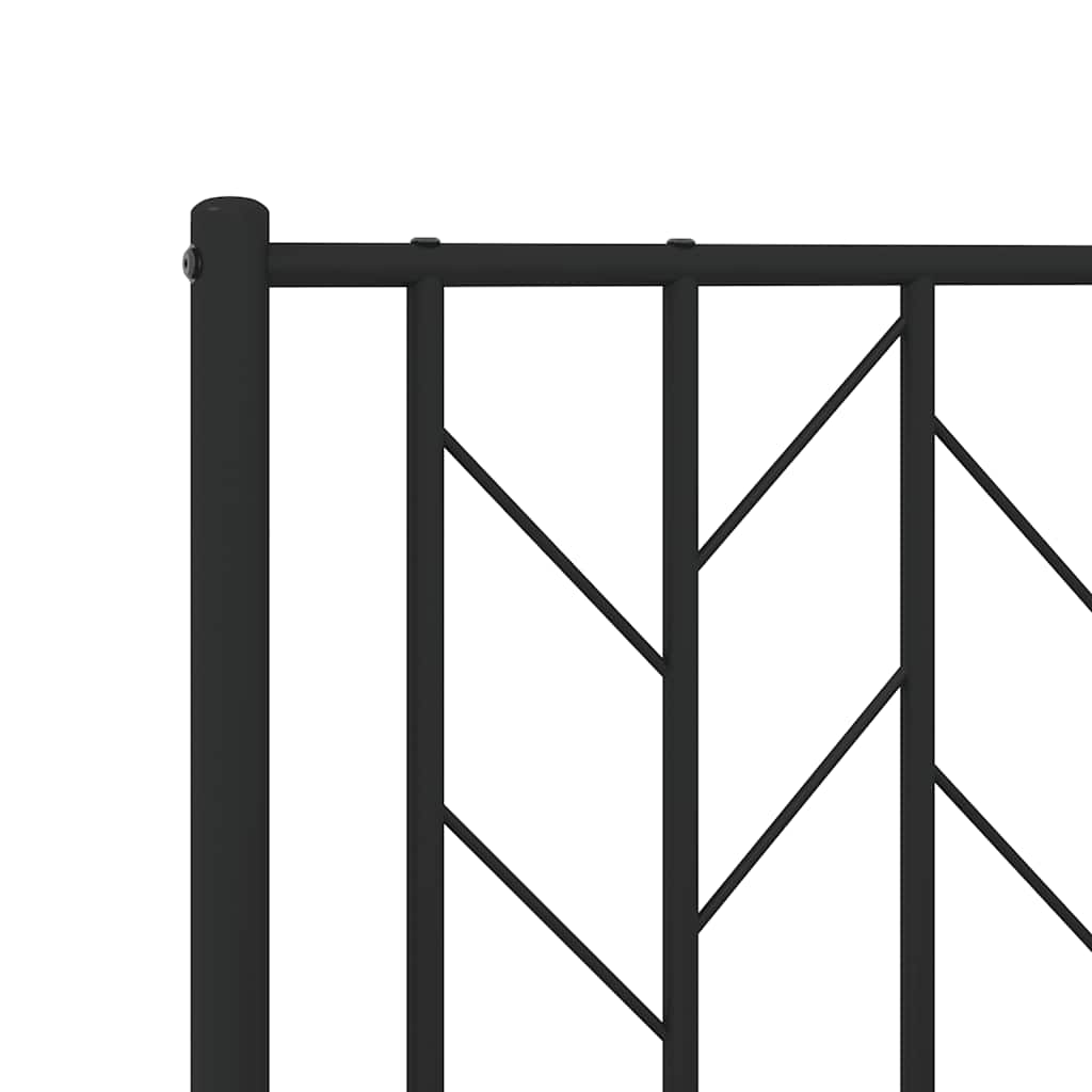 vidaXL Πλαίσιο Κρεβατιού με Κεφαλάρι&Ποδαρικό Μαύρο 150x200εκ. Μέταλλο