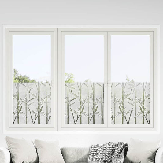 vidaXL Μεμβράνες Παραθύρου 4 Τεμ. Αμμοβολή Σχέδιο Μπαμπού από PVC