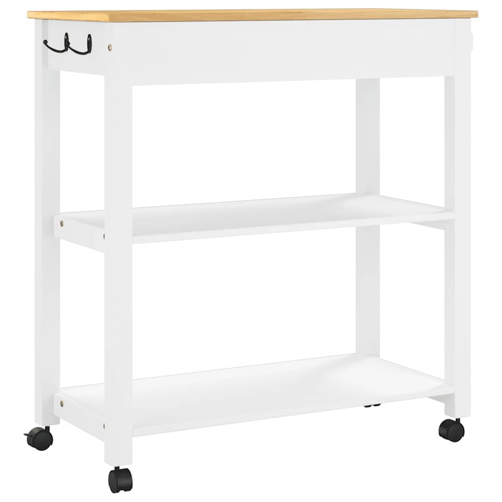 vidaXL Τρόλεϊ Κουζίνας MONZA 84 x 40 x 88,5 εκ. από Μασίφ Ξύλο Πεύκου