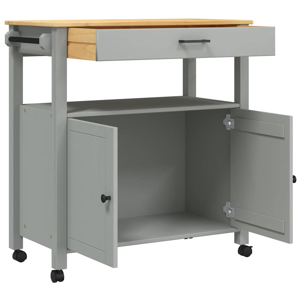 vidaXL Τρόλεϊ Κουζίνας MONZA 84x40x88,5 εκ. από Μασίφ Ξύλο Πεύκου