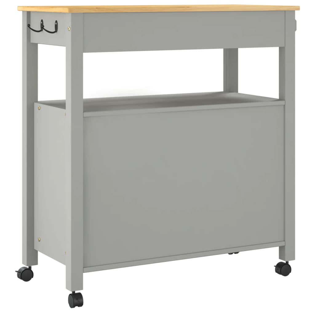 vidaXL Τρόλεϊ Κουζίνας MONZA 84x40x88,5 εκ. από Μασίφ Ξύλο Πεύκου