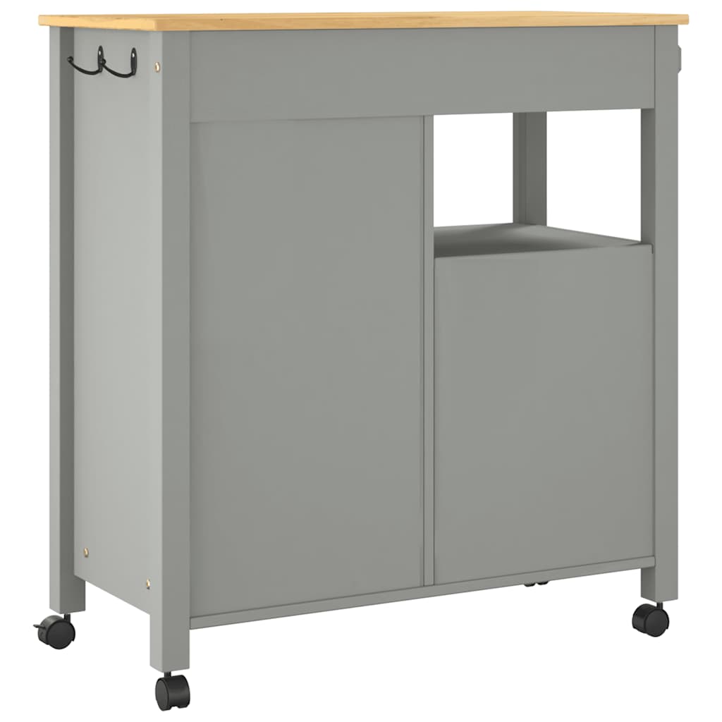vidaXL Τρόλεϊ Κουζίνας MONZA 84x40x88,5 εκ. από Μασίφ Ξύλο Πεύκου
