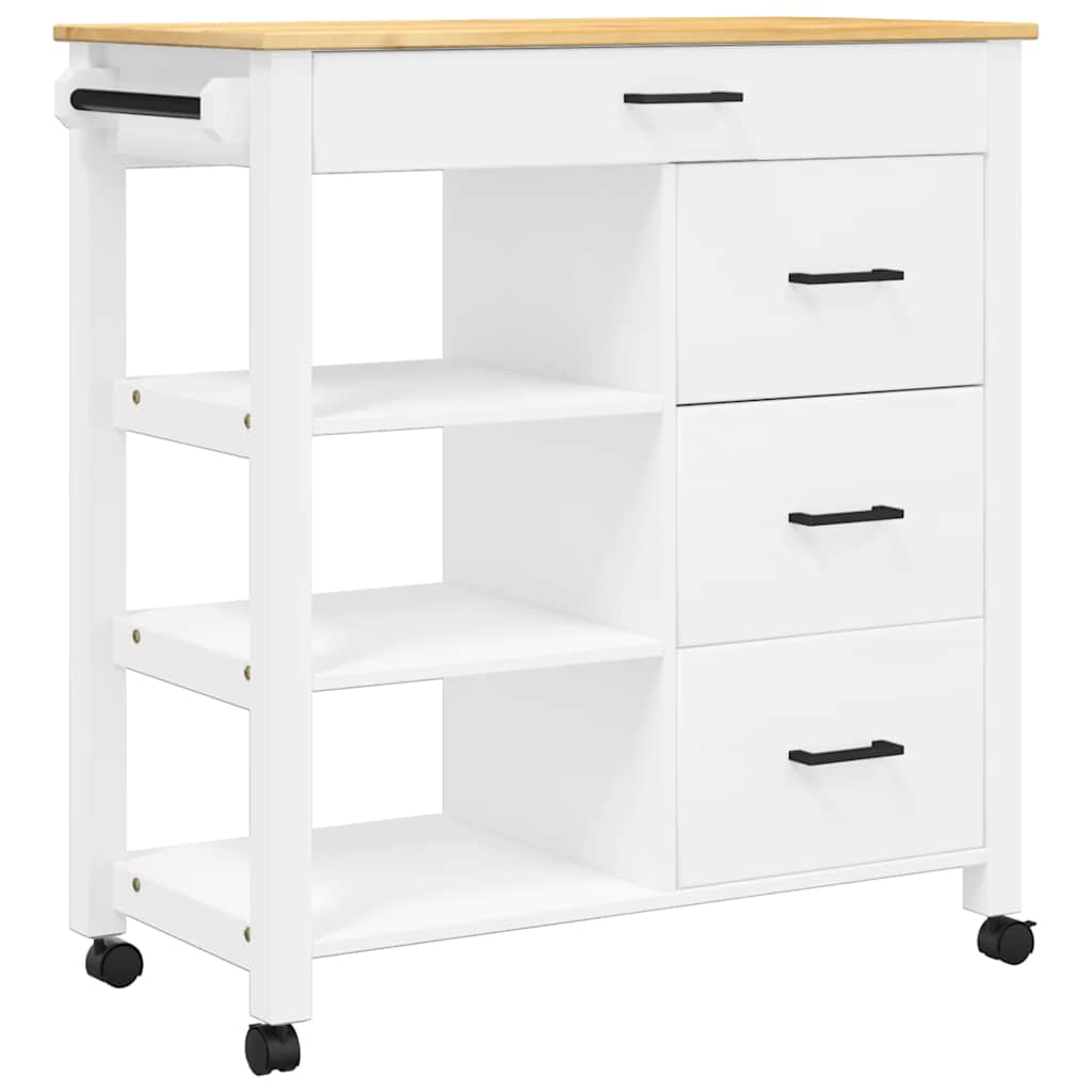 vidaXL Τρόλεϊ Κουζίνας MONZA 84x40x88,5 εκ. από Μασίφ Ξύλο Πεύκου