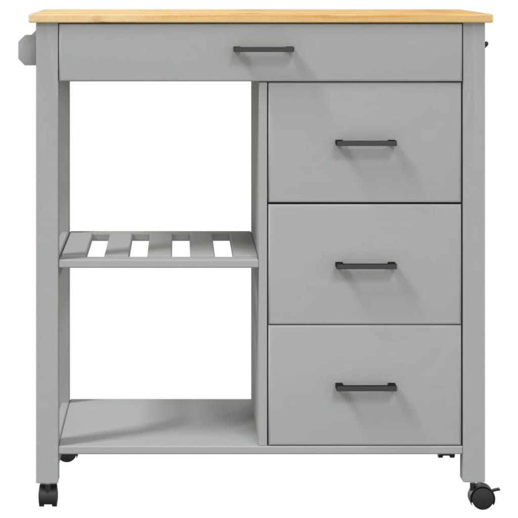 vidaXL Τρόλεϊ Κουζίνας MONZA 84x40x88,5 εκ. από Μασίφ Ξύλο Πεύκου