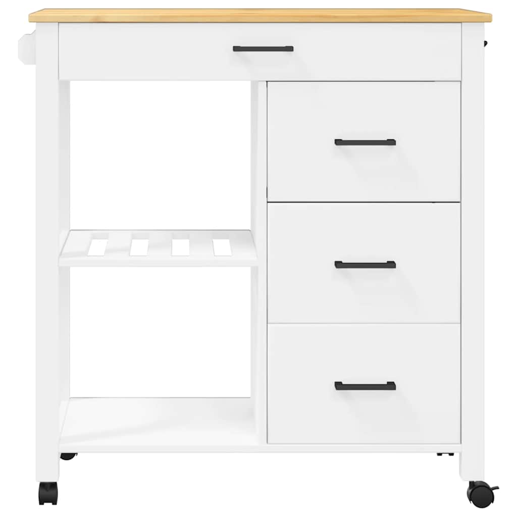 vidaXL Τρόλεϊ Κουζίνας MONZA 84x40x88,5 εκ. από Μασίφ Ξύλο Πεύκου