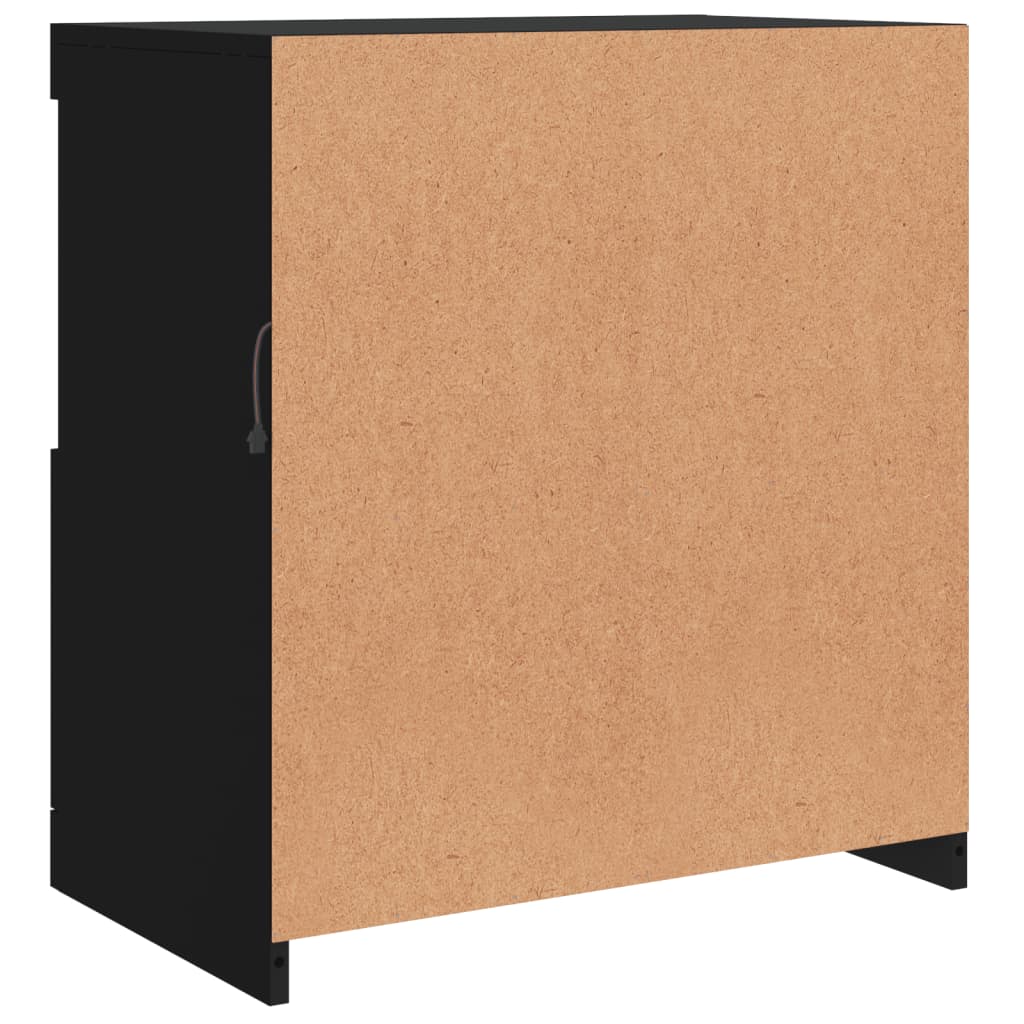 vidaXL Μπουφές με LED Μαύρος 60,5x37x67 εκ.