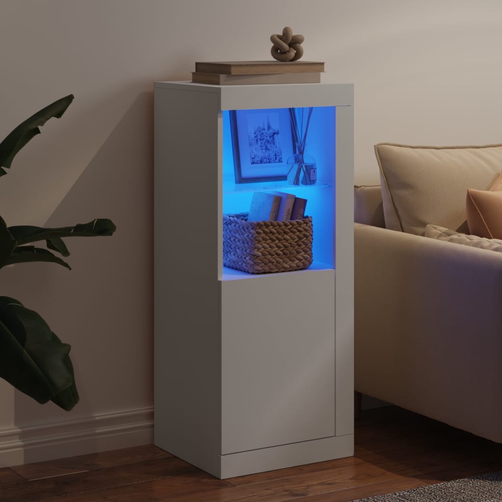 vidaXL Μπουφές με Φώτα LED Λευκός 41 x 37 x 100 εκ.