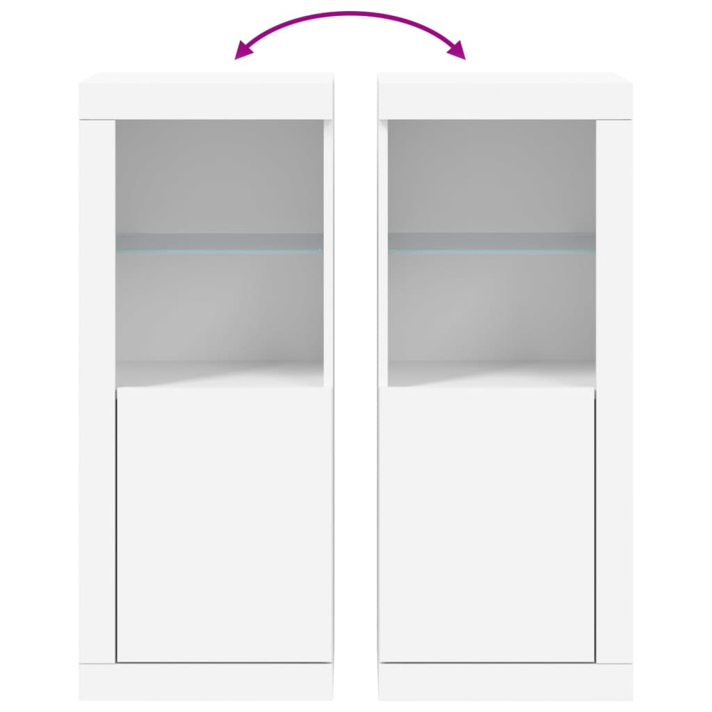 vidaXL Μπουφές με Φώτα LED Λευκός 41 x 37 x 100 εκ.