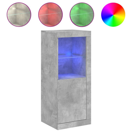 vidaXL Μπουφές με Φώτα LED Γκρι Σκυροδέματος 41 x 37 x 100 εκ.