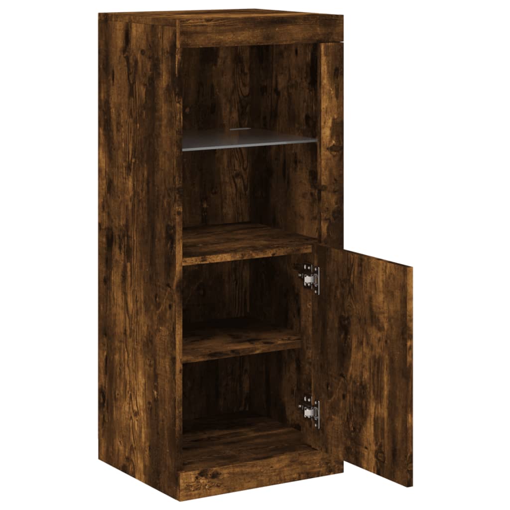 vidaXL Μπουφές με Φώτα LED Καπνιστή Δρυς 41 x 37 x 100 εκ.