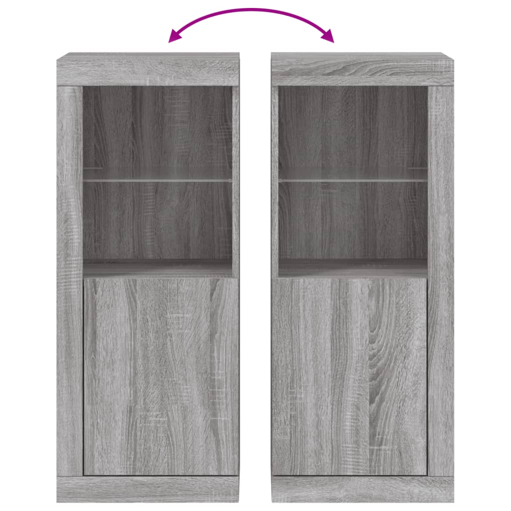 vidaXL Μπουφές με LED Γκρι Sonoma 41 x 37 x 100 εκ.