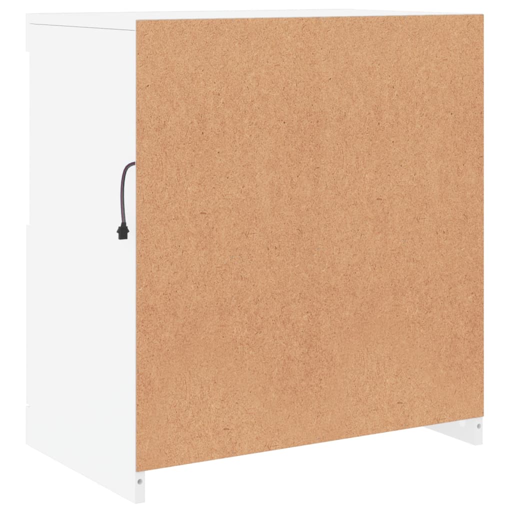 vidaXL Μπουφές με Φώτα LED Λευκός 60 x 37 x 67 εκ.