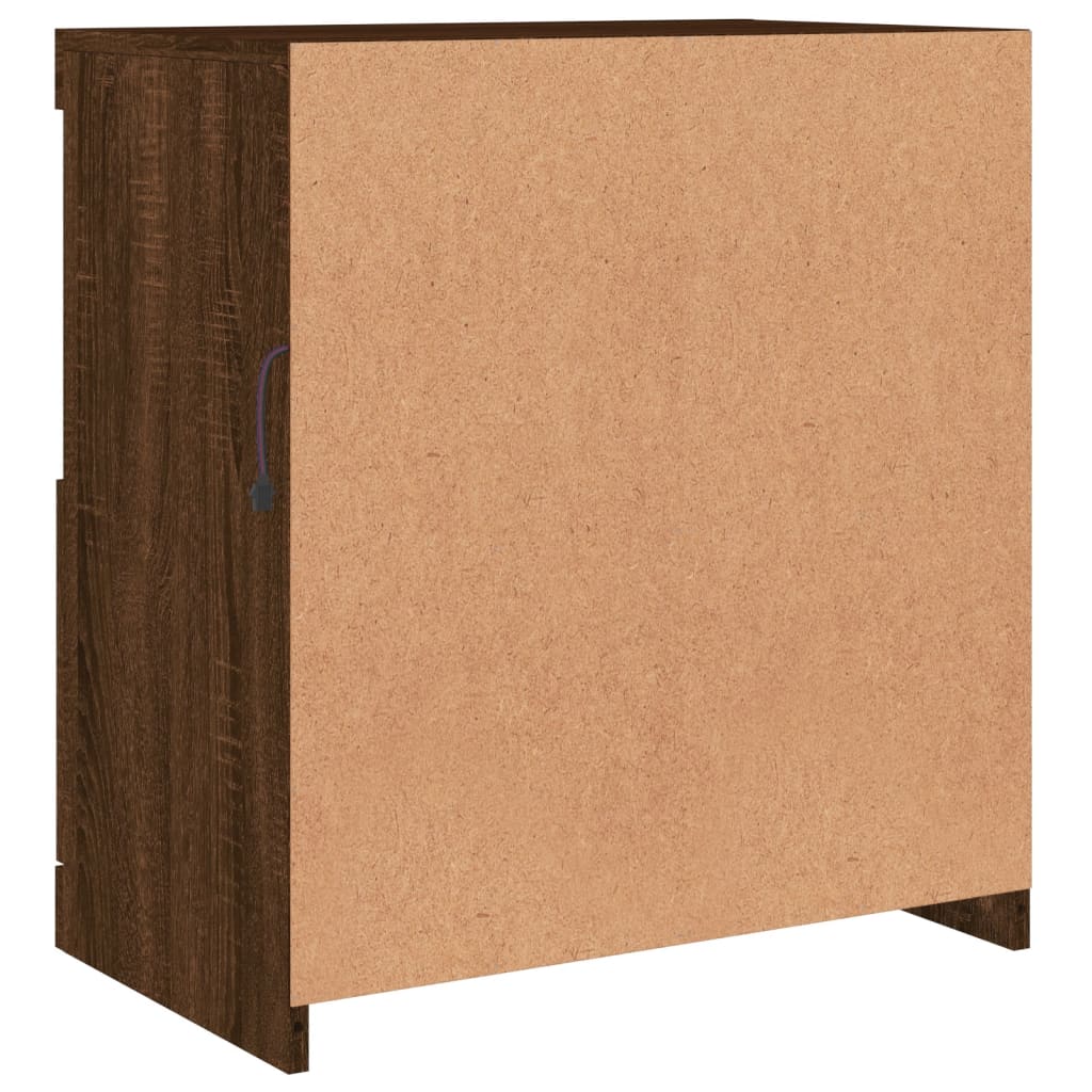 vidaXL Μπουφές με LED Καφέ Δρυς 60 x 37 x 67 εκ.