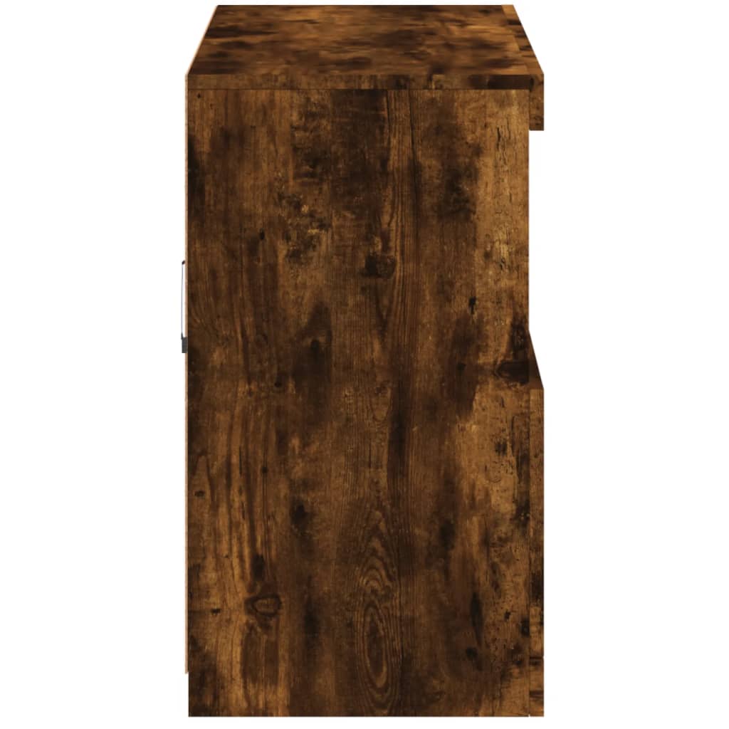 vidaXL Μπουφές με LED Καπνιστή Δρυς 81 x 37 x 67 εκ.