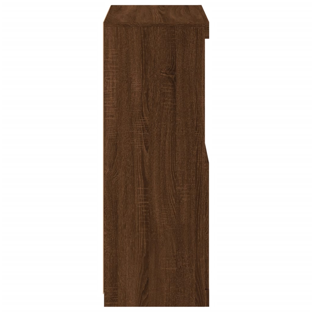 vidaXL Μπουφές με Φώτα LED Καφέ Δρυς 60,5 x 37 x 100 εκ.