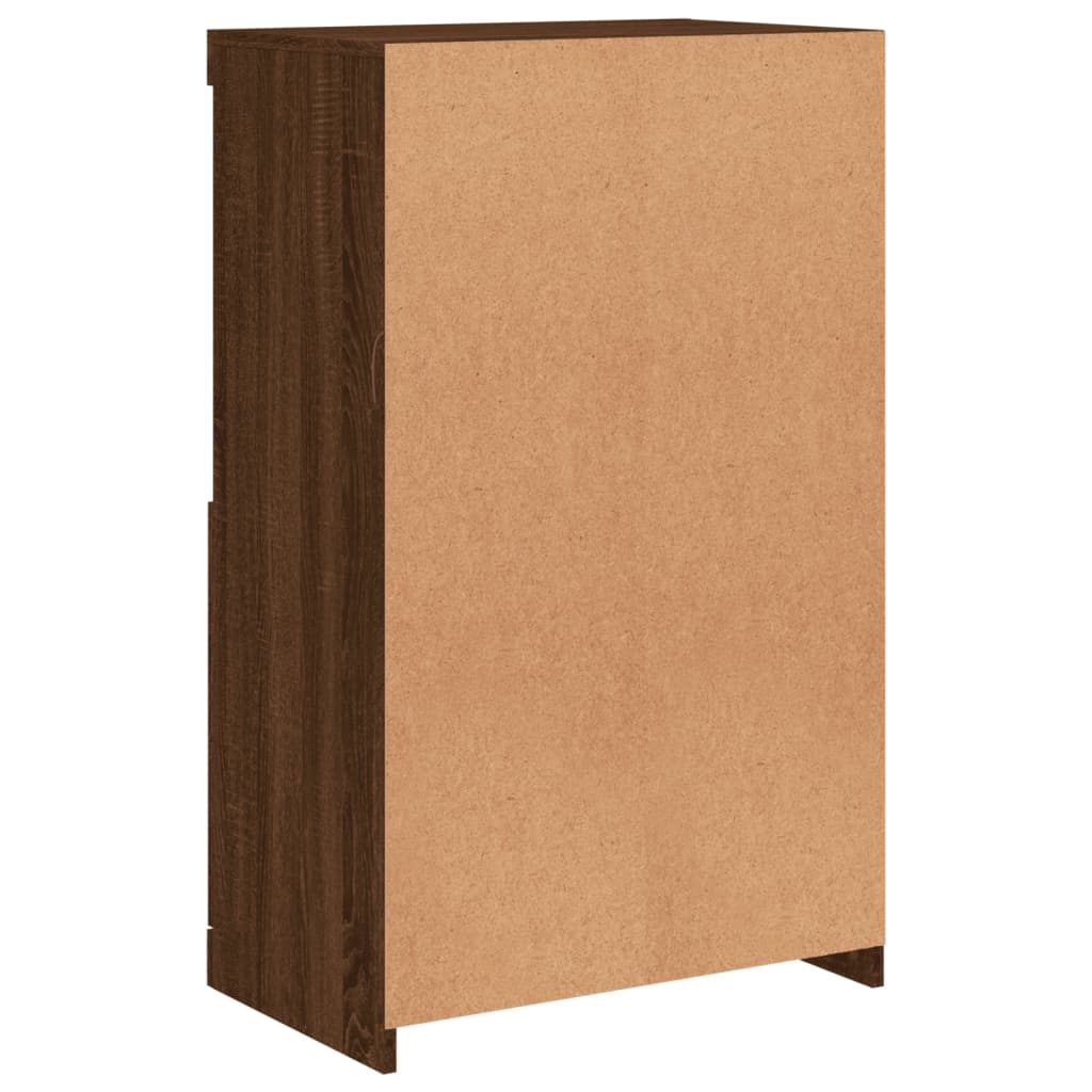 vidaXL Μπουφές με Φώτα LED Καφέ Δρυς 60,5 x 37 x 100 εκ.