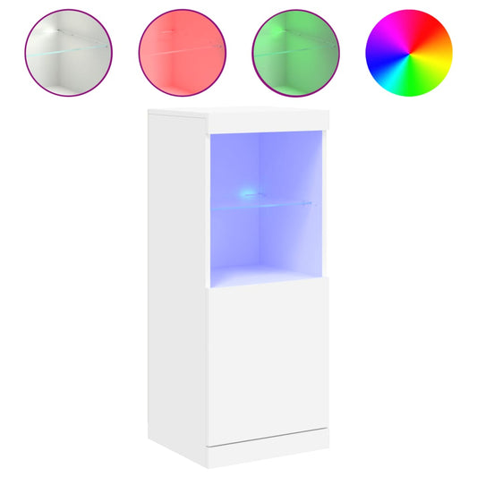 vidaXL Μπουφές με Φώτα LED Λευκός 41 x 37 x 100 εκ.