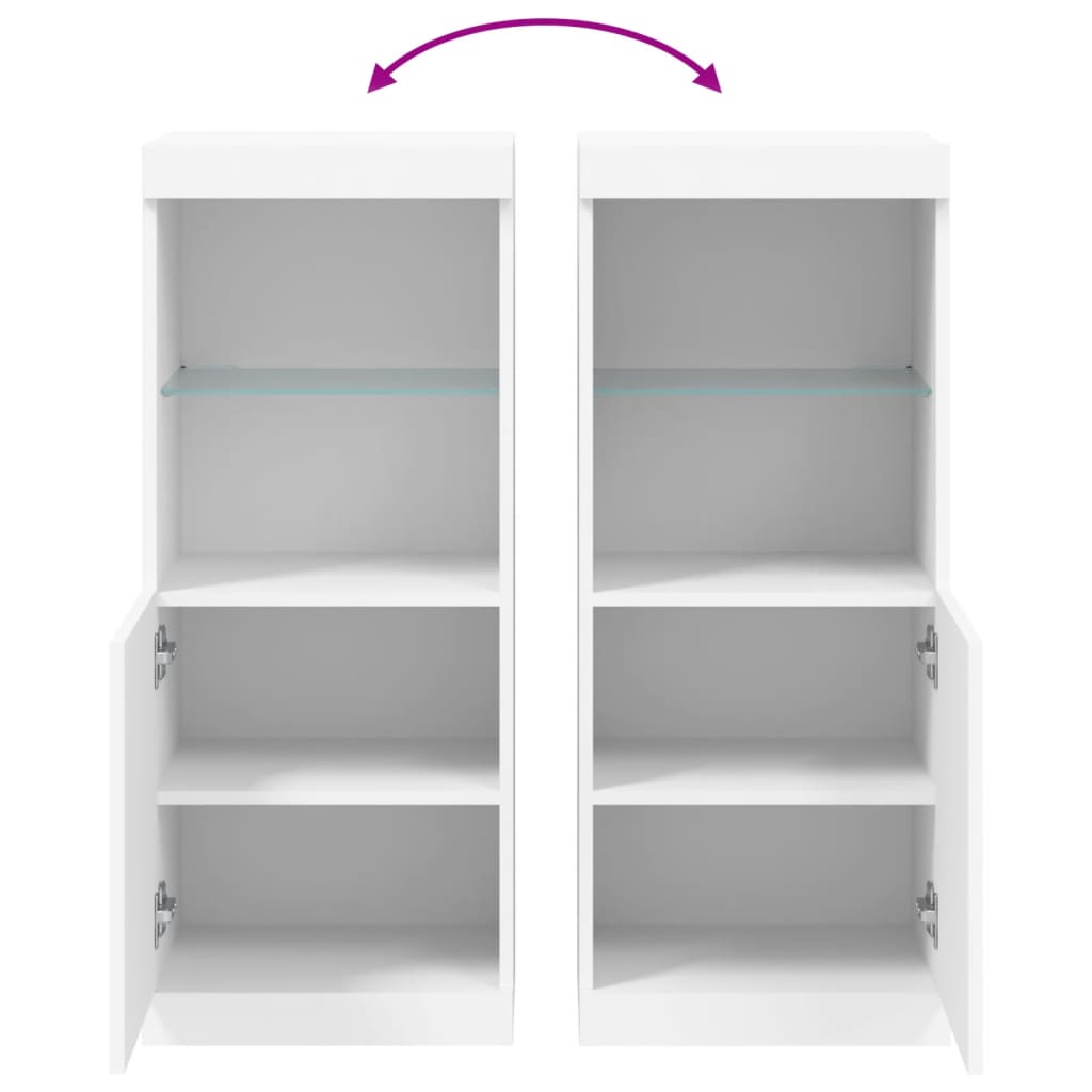 vidaXL Μπουφές με Φώτα LED Λευκός 41 x 37 x 100 εκ.