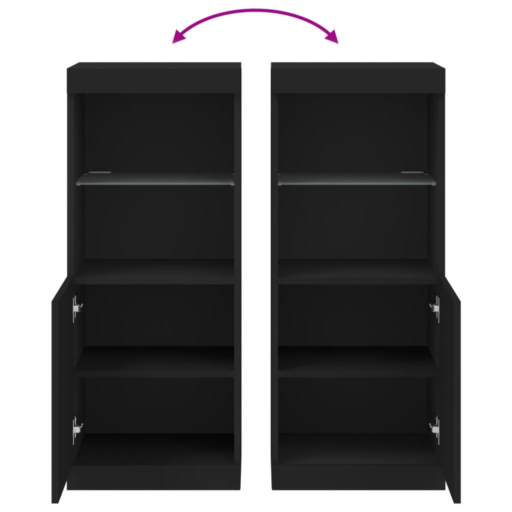 vidaXL Μπουφές με Φώτα LED Μαύρος 41 x 37 x 100 εκ.