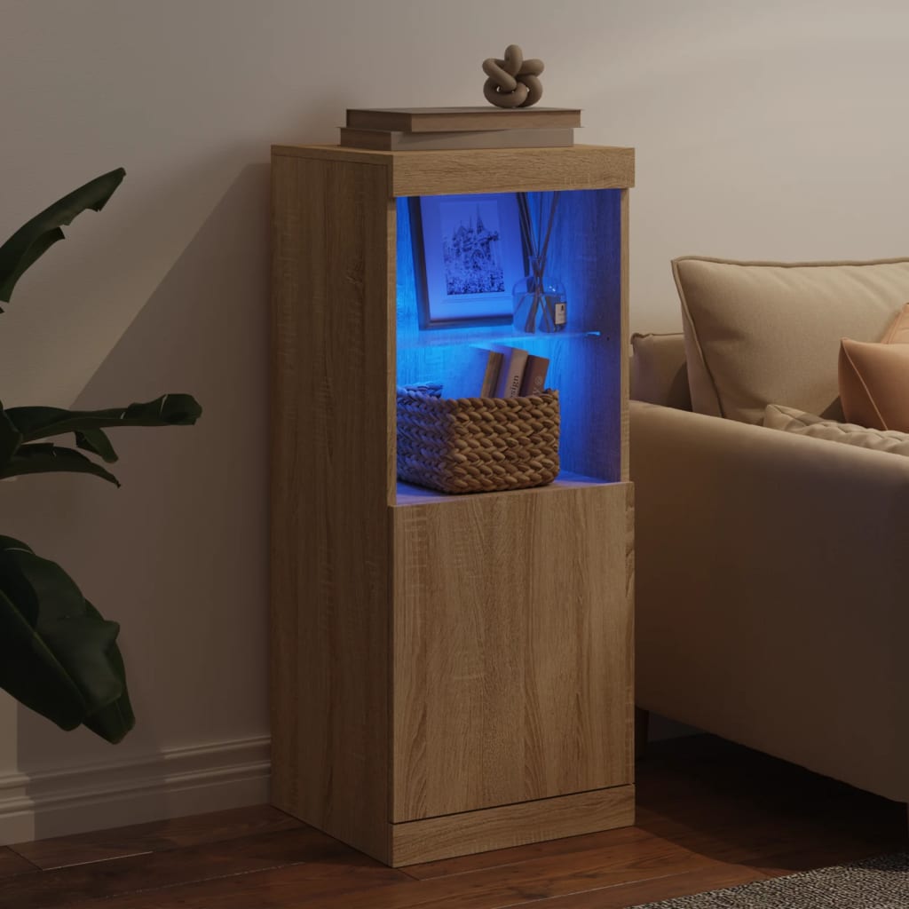 vidaXL Μπουφές με Φώτα LED Sonoma Δρυς 41 x 37 x 100 εκ.