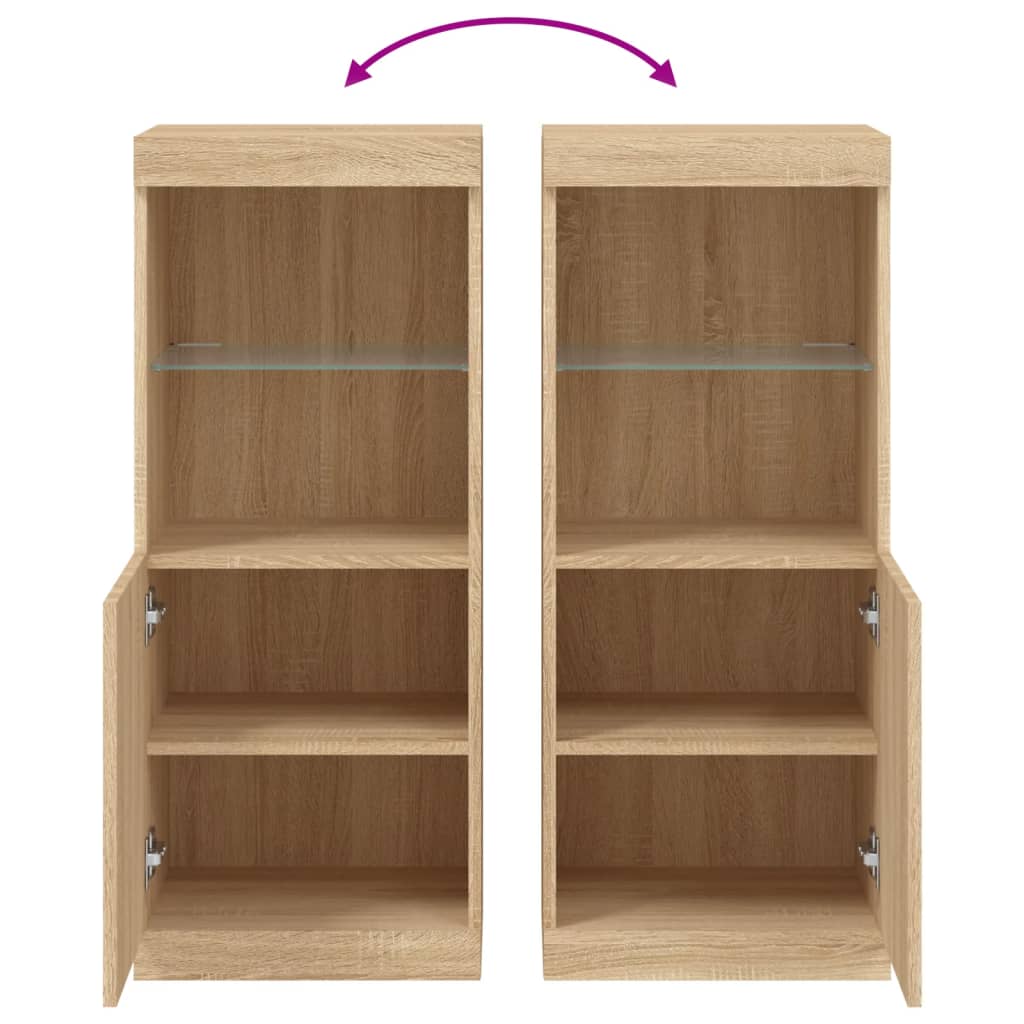 vidaXL Μπουφές με Φώτα LED Sonoma Δρυς 41 x 37 x 100 εκ.