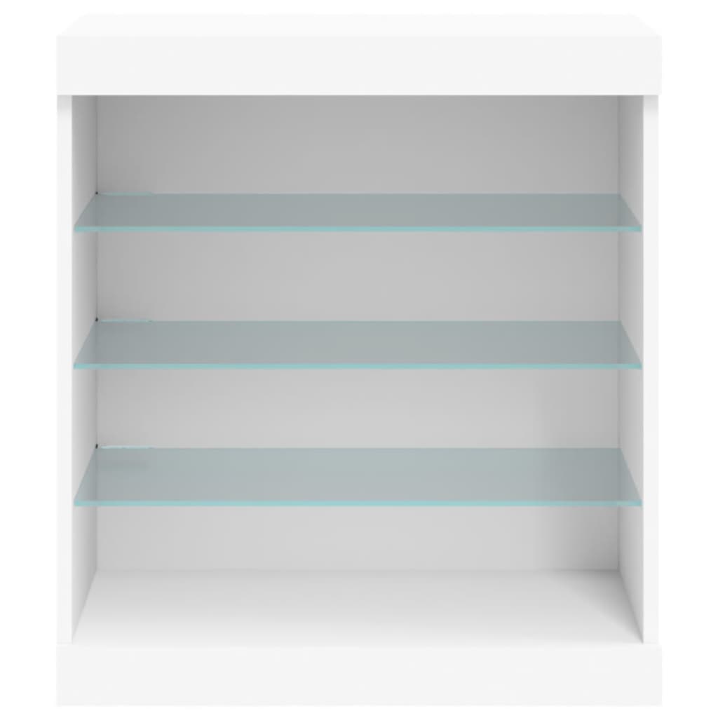 vidaXL Μπουφές με Φώτα LED Λευκός 60,5 x 37 x 67 εκ.