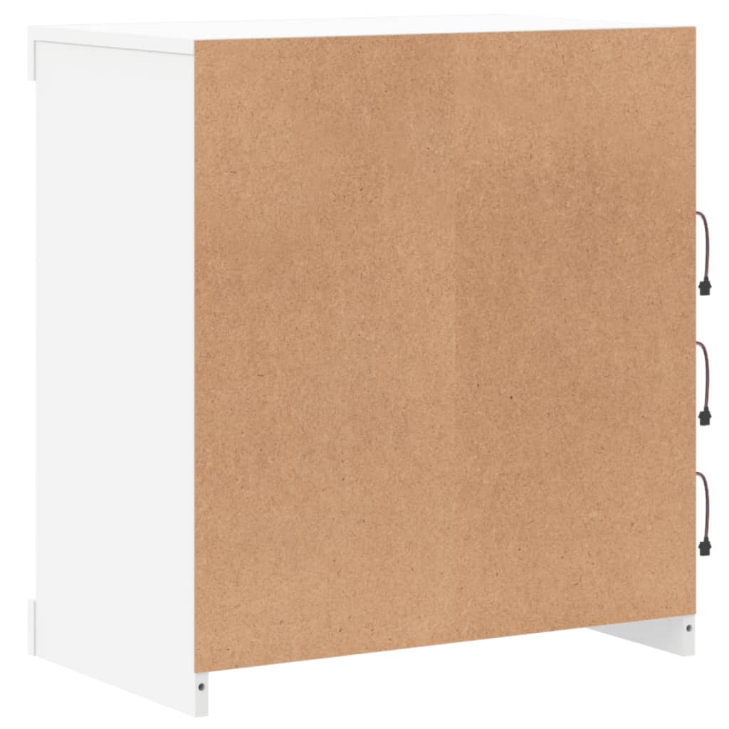 vidaXL Μπουφές με Φώτα LED Λευκός 60,5 x 37 x 67 εκ.