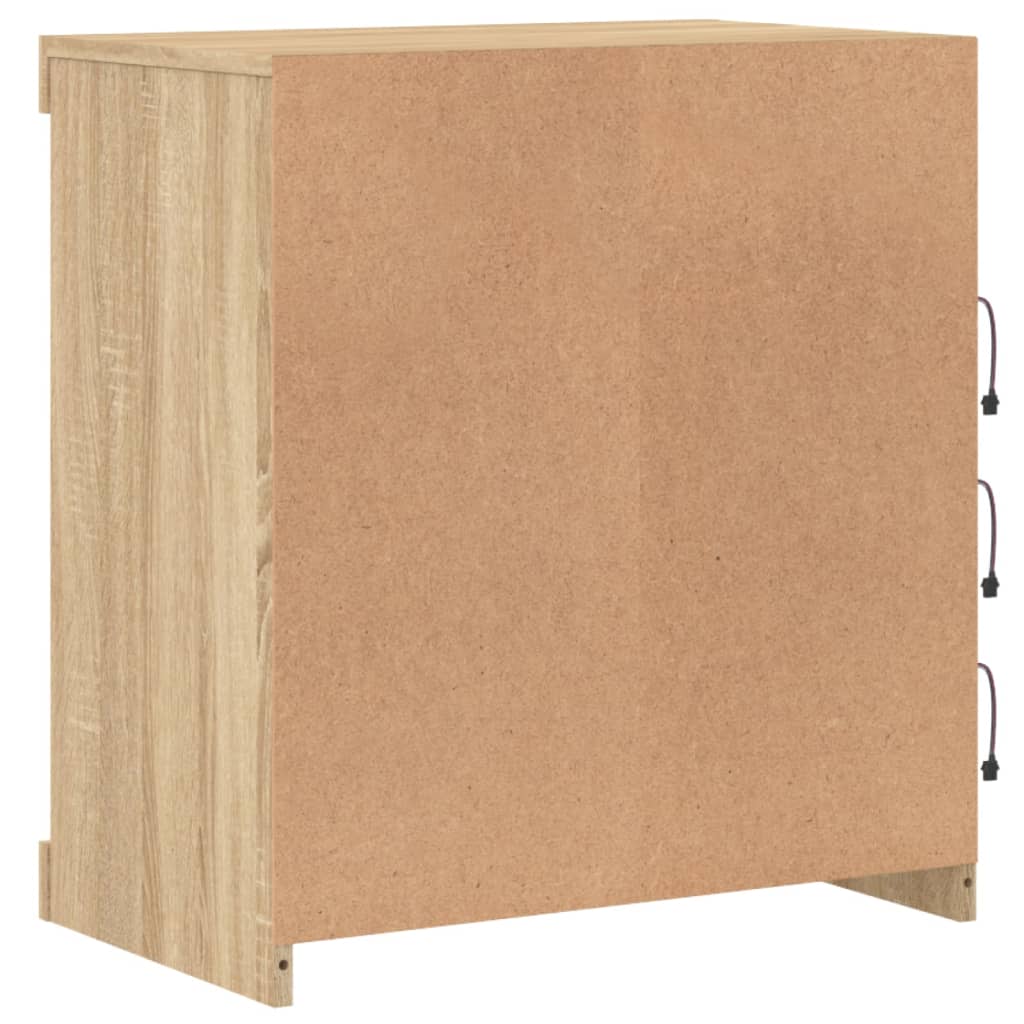 vidaXL Ντουλάπι με LED Sonoma Δρυς 60,5x37x67 εκ.