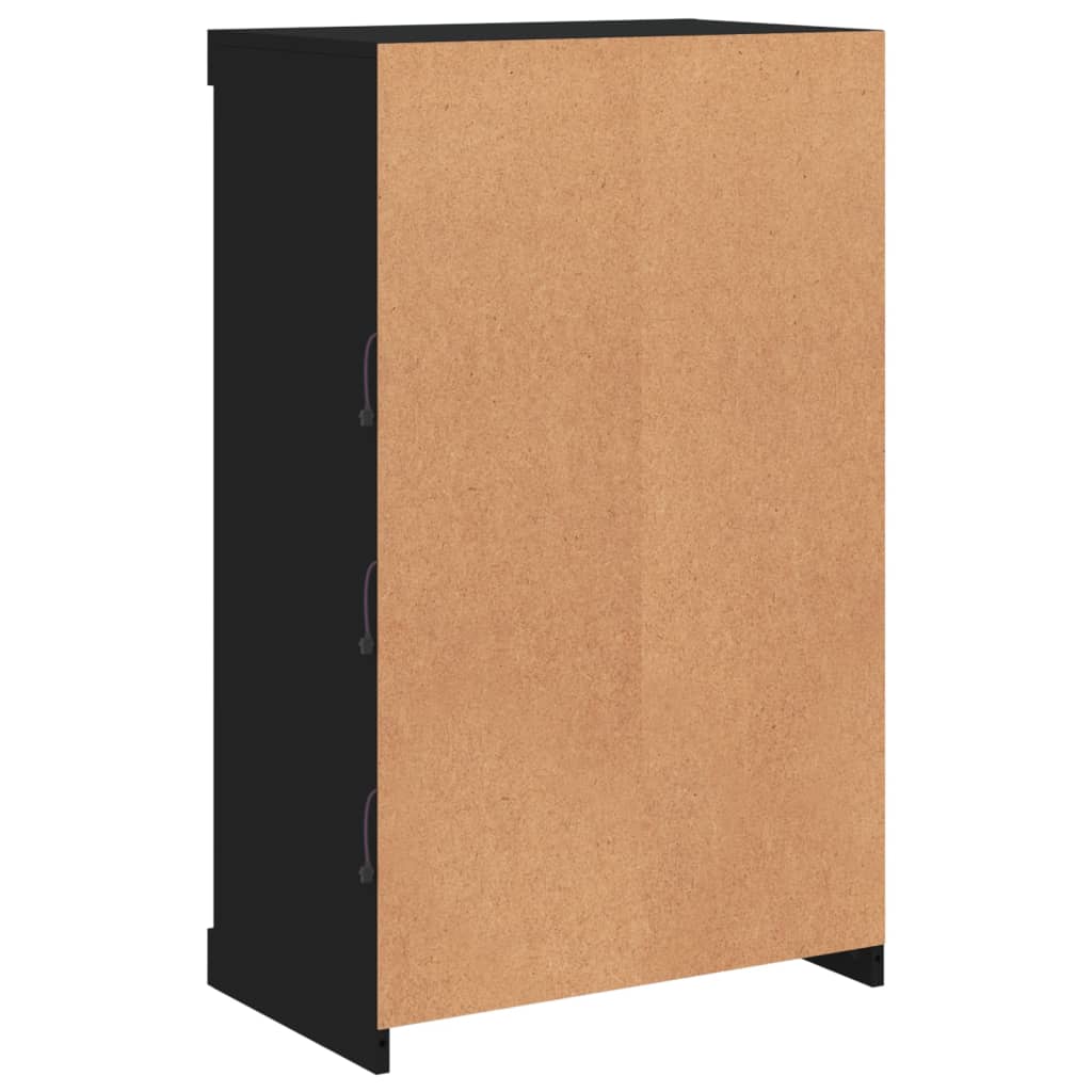 vidaXL Μπουφές με Φώτα LED Μαύρος 60,5 x 37 x 100 εκ.