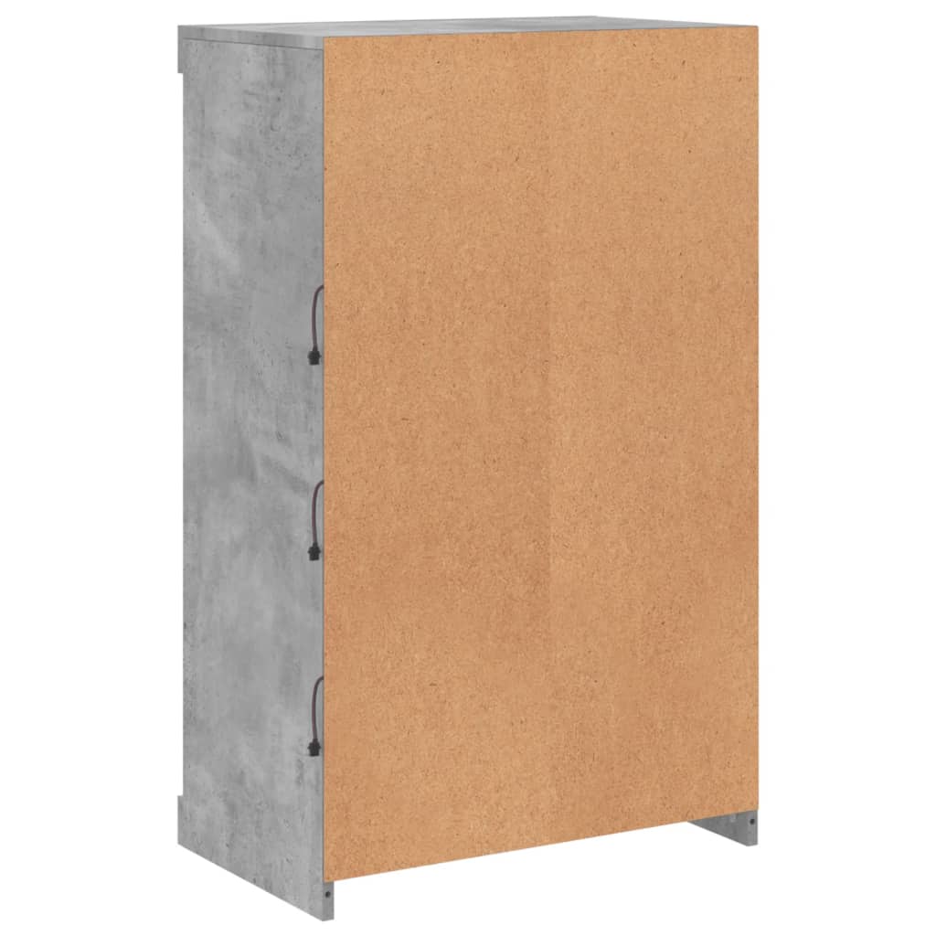 vidaXL Μπουφές με Φώτα LED Γκρι Σκυροδέματος 60,5 x 37 x 100 εκ.