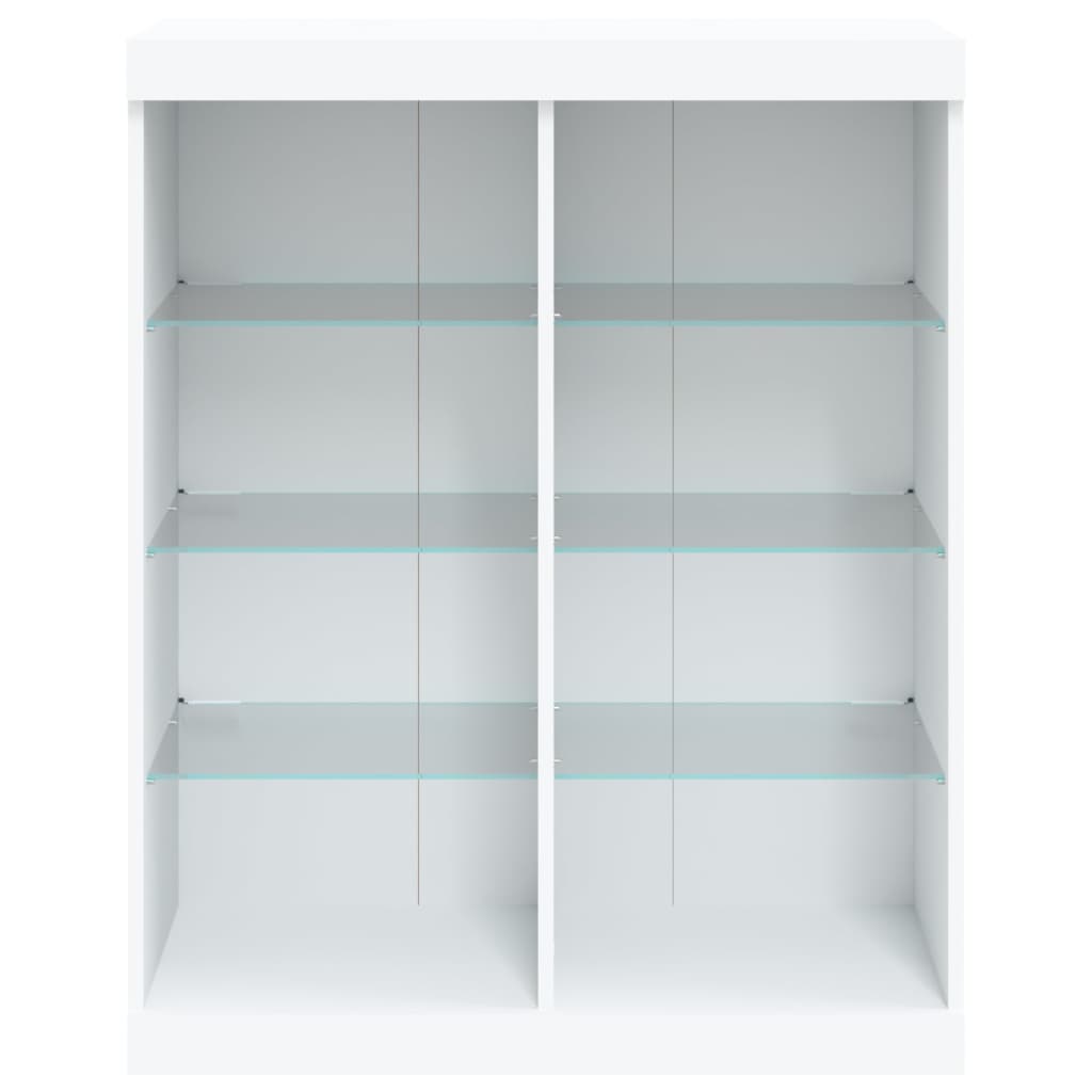vidaXL Μπουφές με Φώτα LED Λευκός 81 x 37 x 100 εκ.